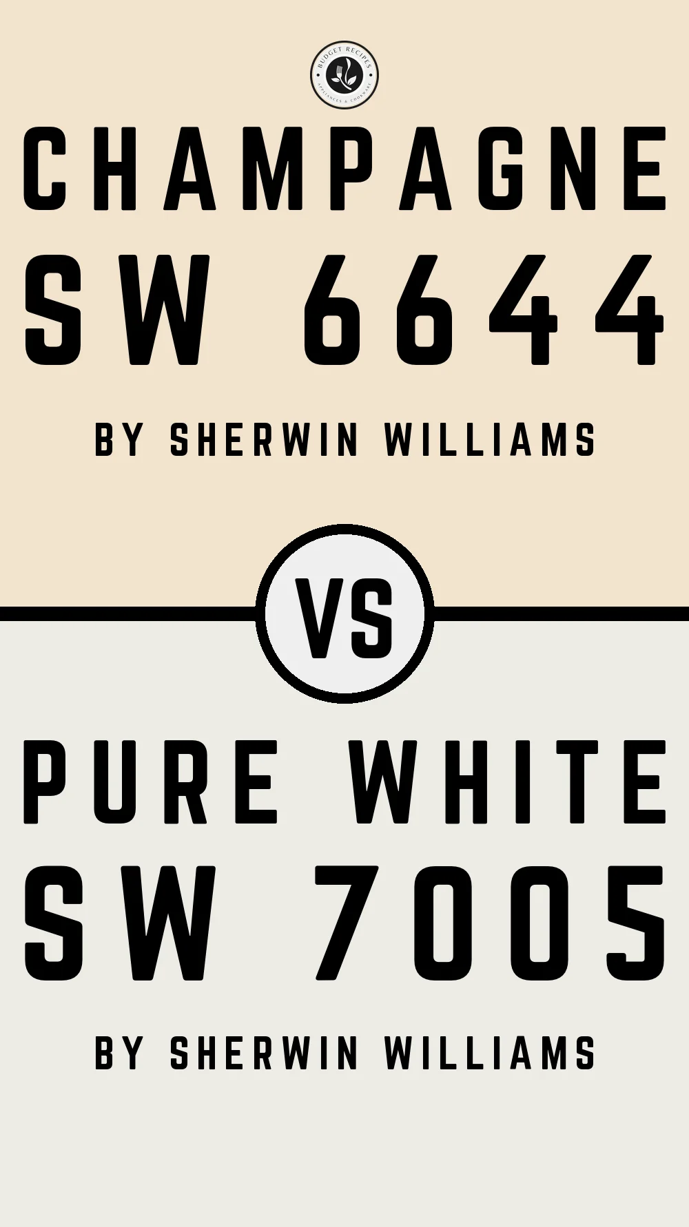 Champagne SW 6644 vs Pure White SW 7005