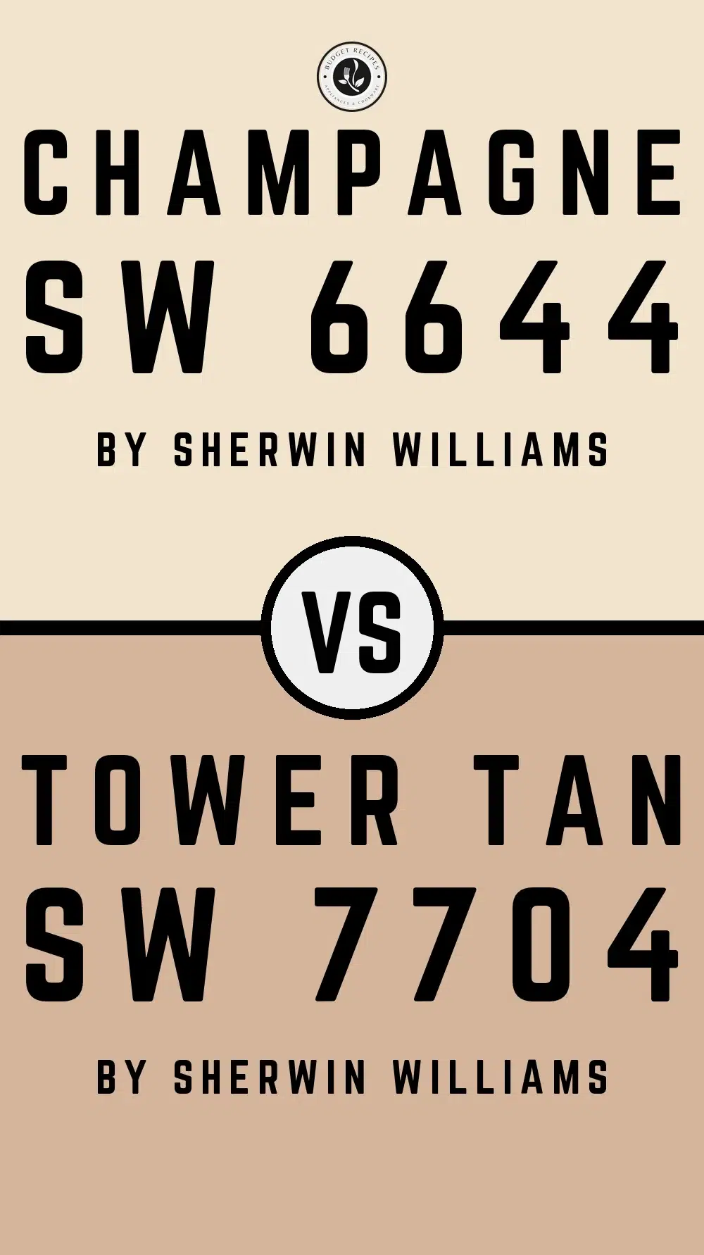 Champagne SW 6644 vs Tower Tan SW 7704