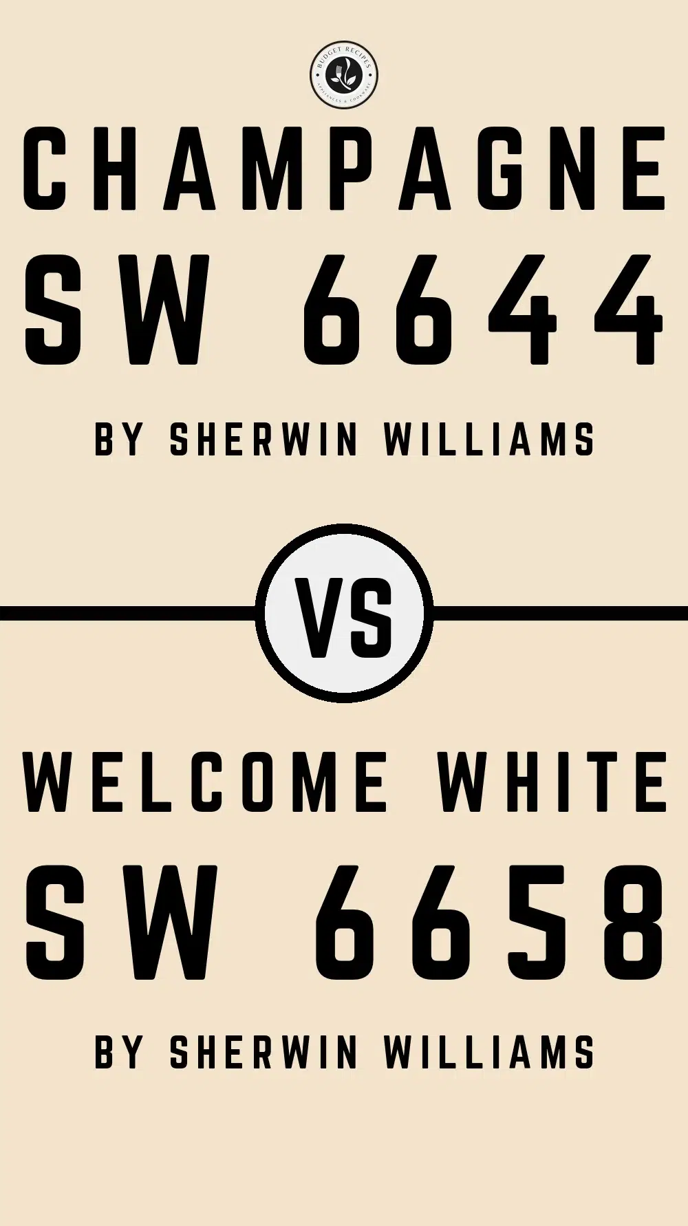 Champagne SW 6644 vs Welcome White SW 6658