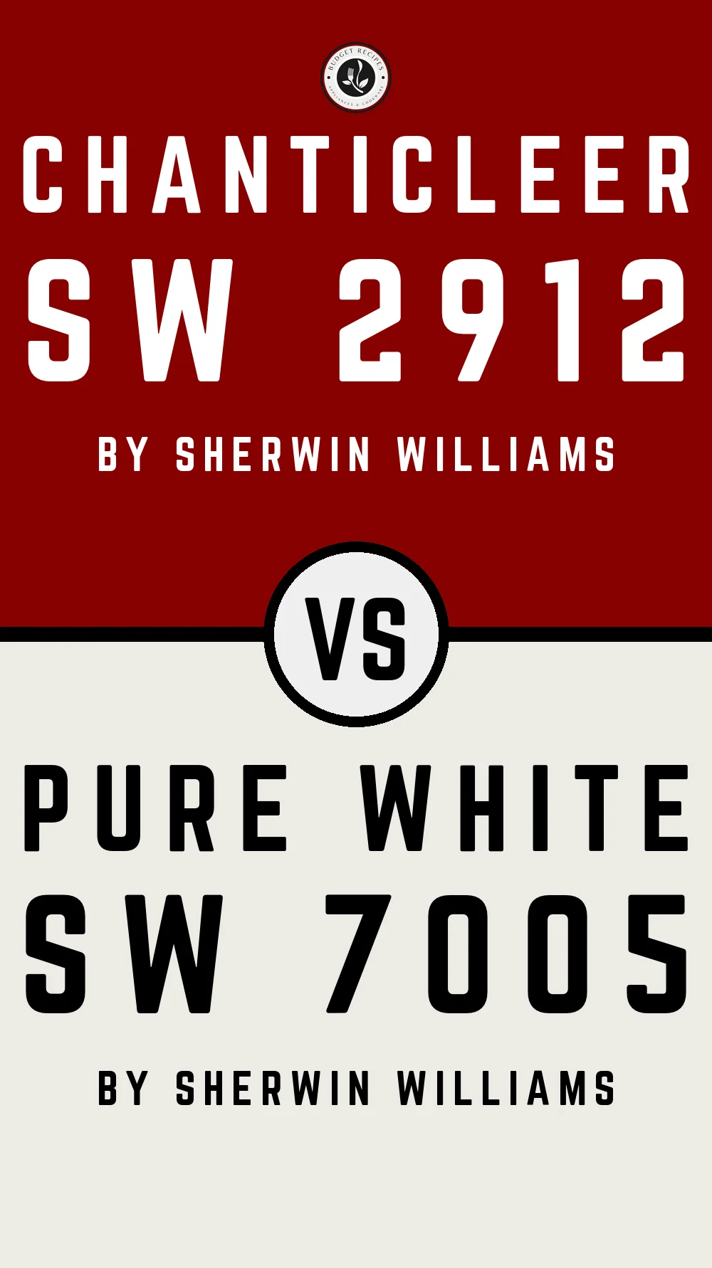 Chanticleer SW 2912 vs Pure White SW 7005
