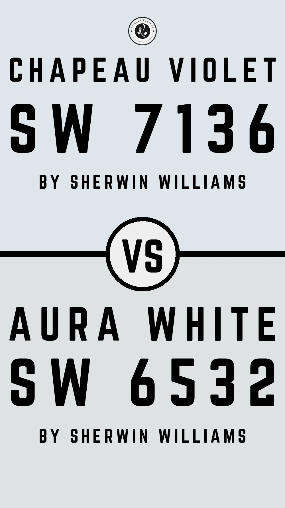 Chapeau Violet SW 7136 vs Aura White SW 6532