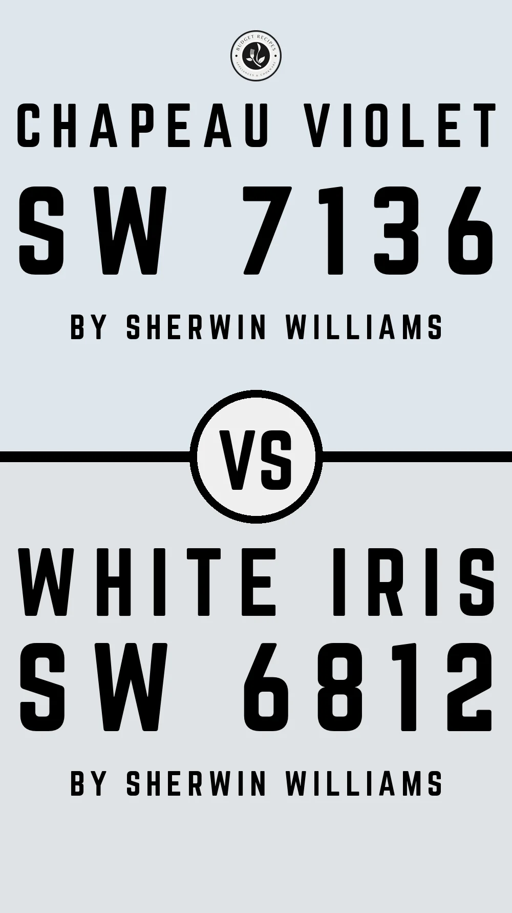 Chapeau Violet SW 7136 vs White Iris SW 6812