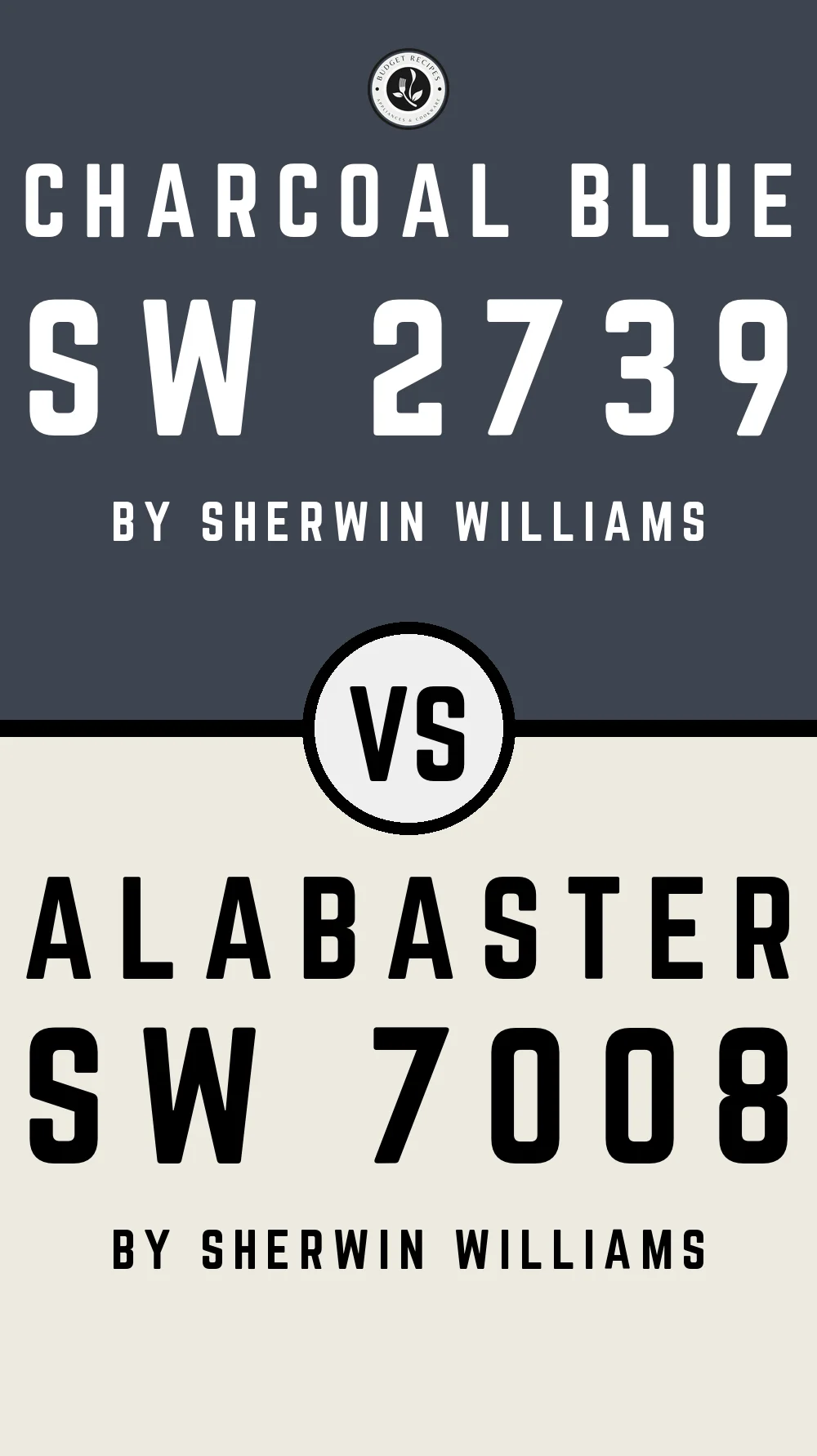 Charcoal Blue SW 2739 vs Alabaster SW 7008