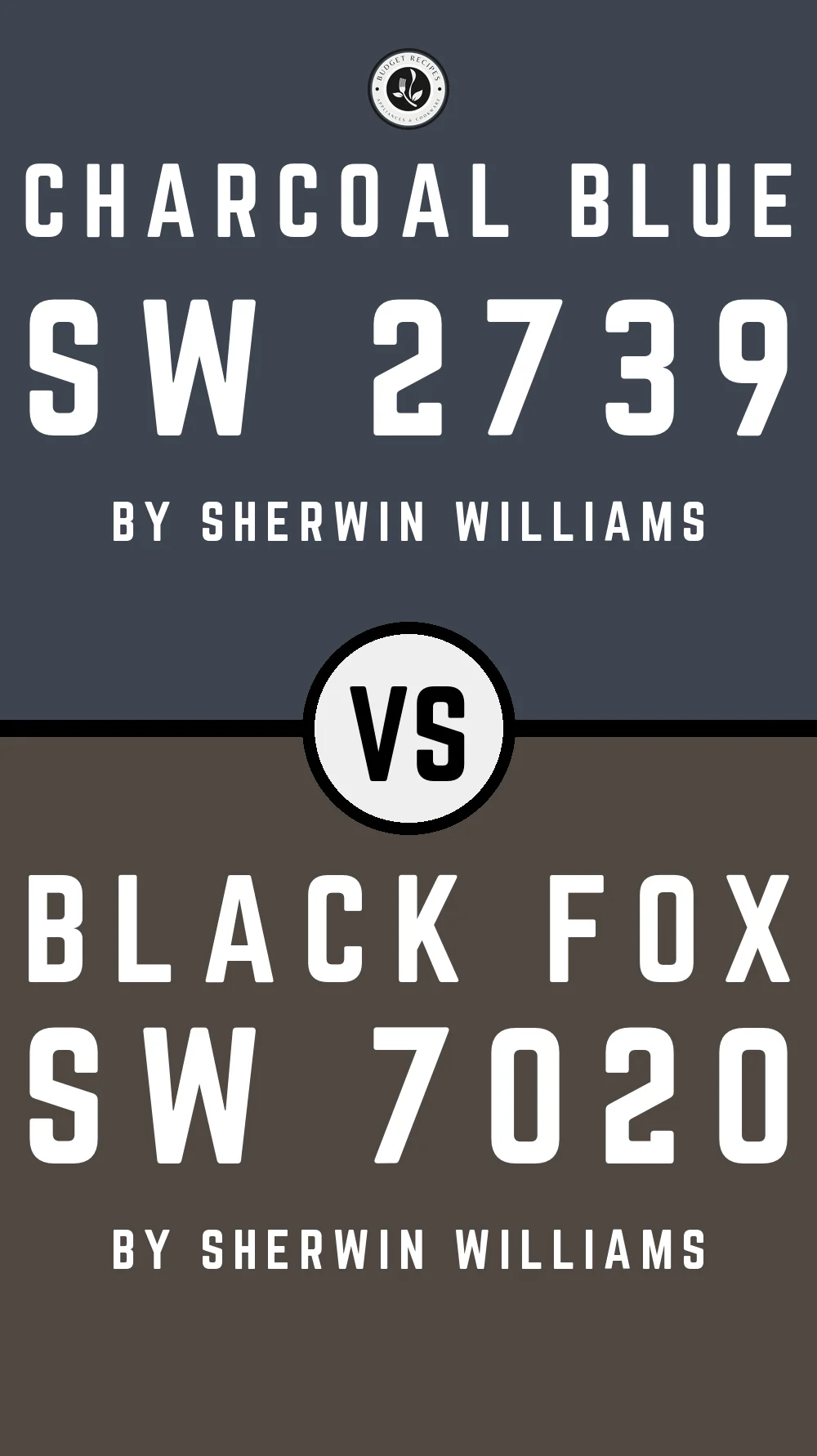 Charcoal Blue by Sherwin Williams SW 2739 vs Black Fox SW 7020