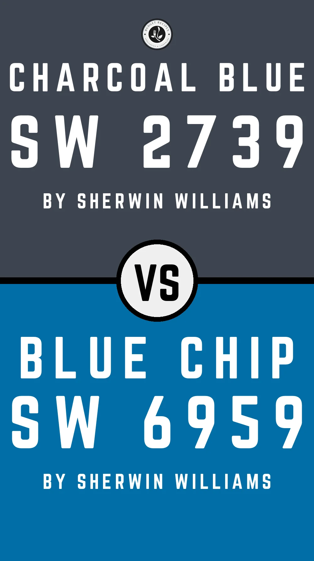 Charcoal Blue by Sherwin Williams SW 2739 vs Blue Chip SW 6959