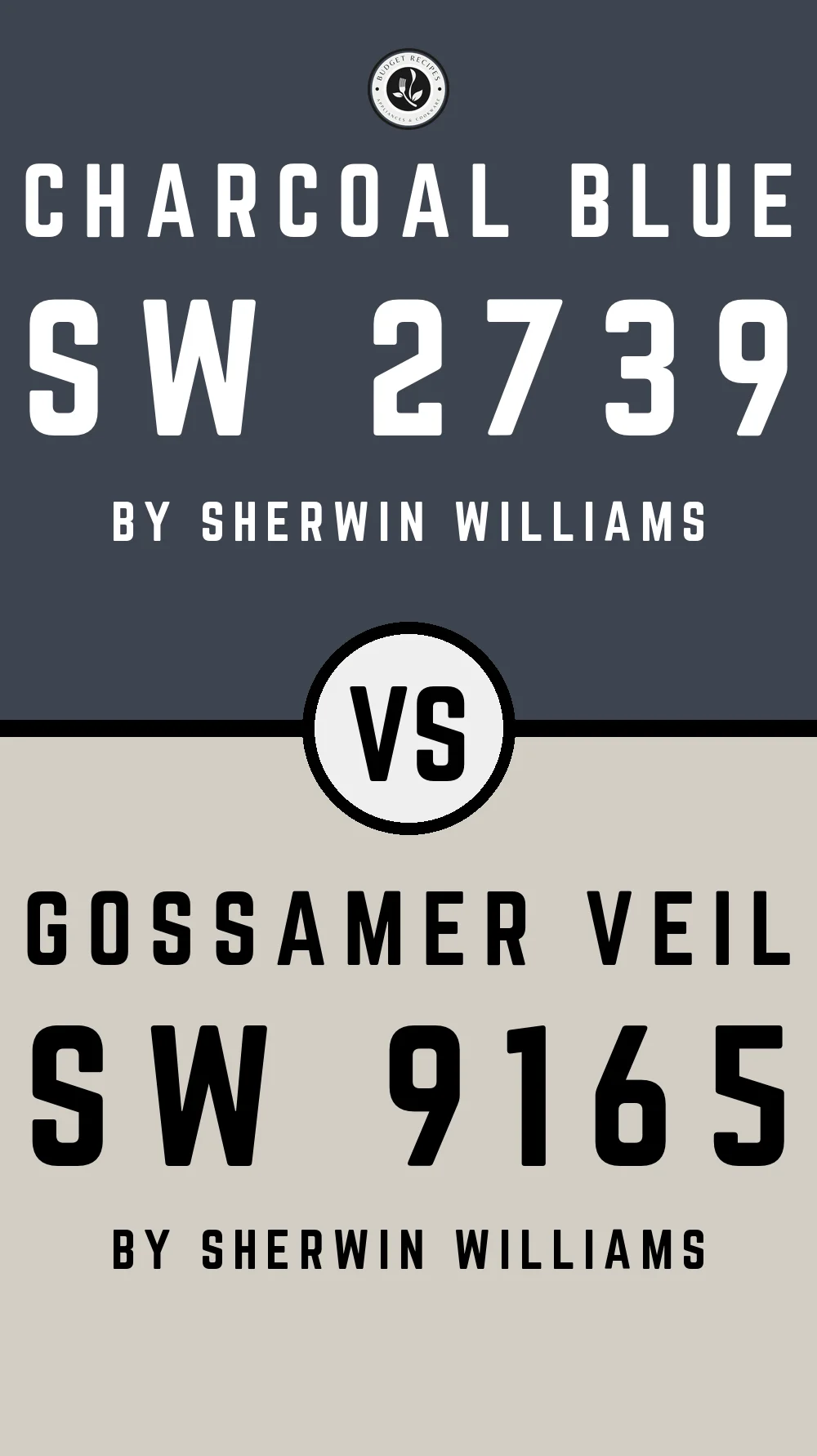 Charcoal Blue SW 2739 vs Gossamer Veil SW 9165