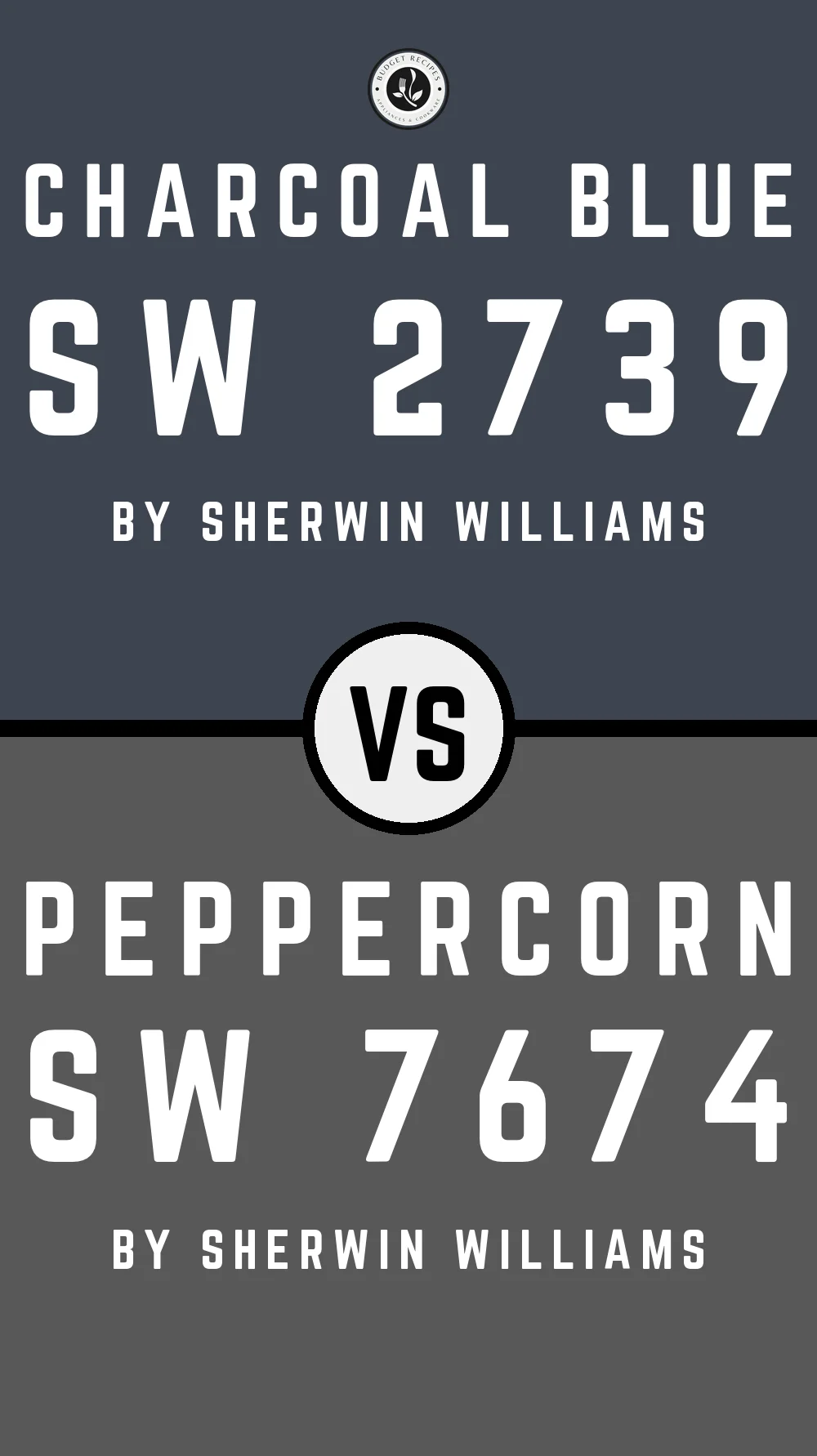 Charcoal Blue by Sherwin Williams SW 2739 vs Peppercorn SW 7674