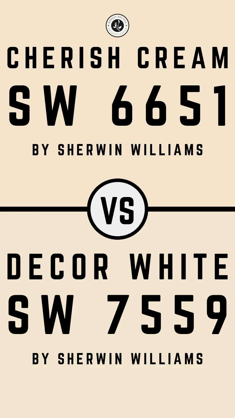 Cherish Cream SW 6651 vs Decor White SW 7559