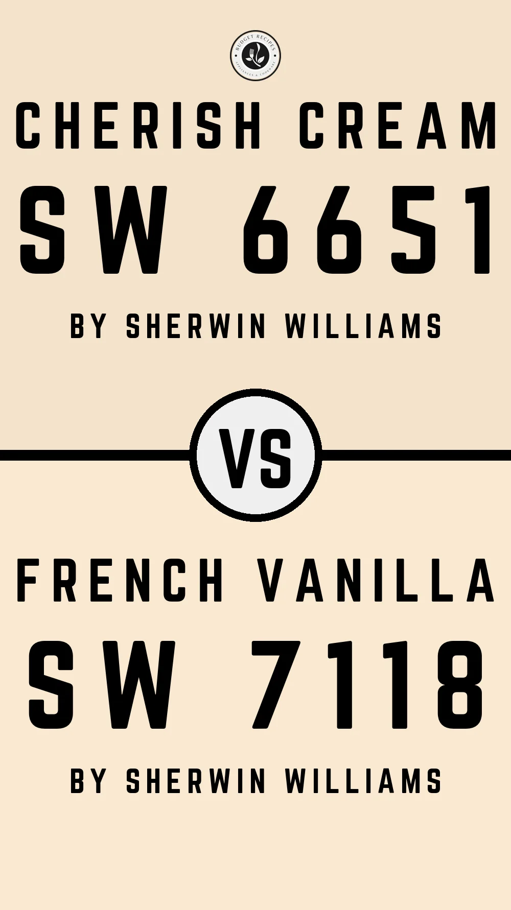 Cherish Cream SW 6651 vs French Vanilla SW 7118