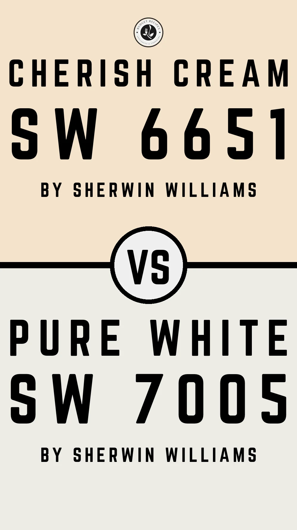 Cherish Cream SW 6651 vs Pure White SW 7005