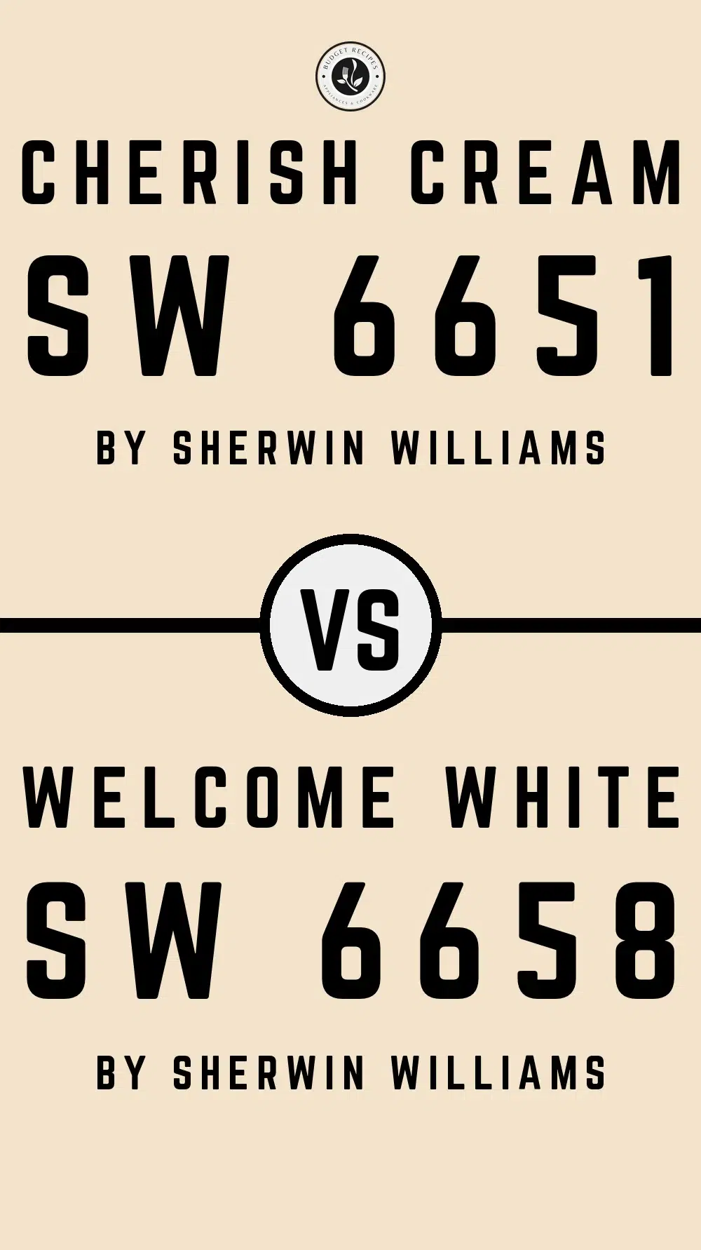 Cherish Cream SW 6651 vs Welcome White SW 6658