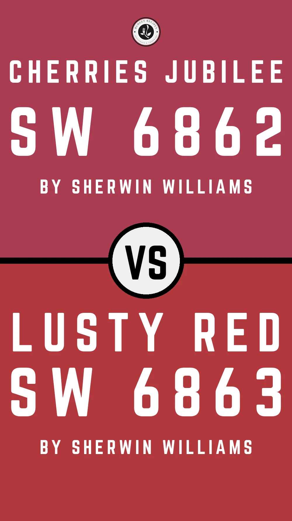 Cherries Jubilee SW 6862 vs Lusty Red SW 6863