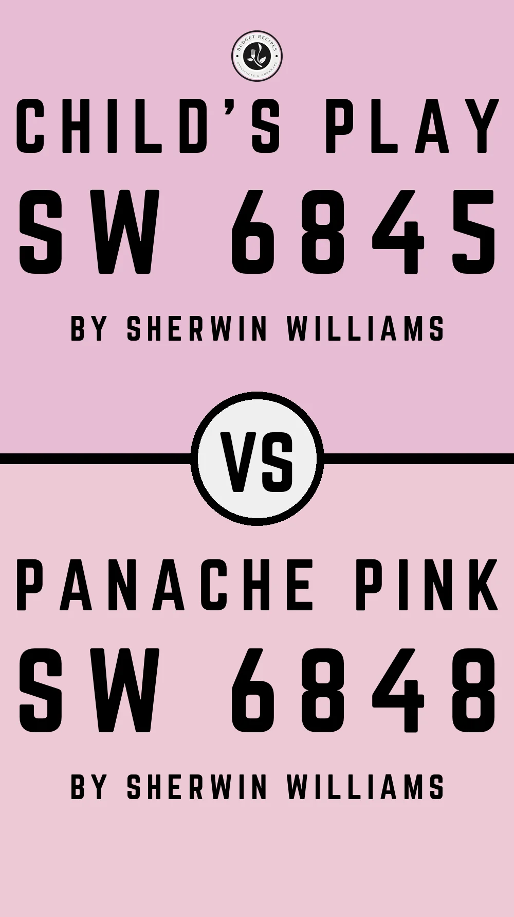 Child's Play SW 6845 vs Panache Pink SW 6848