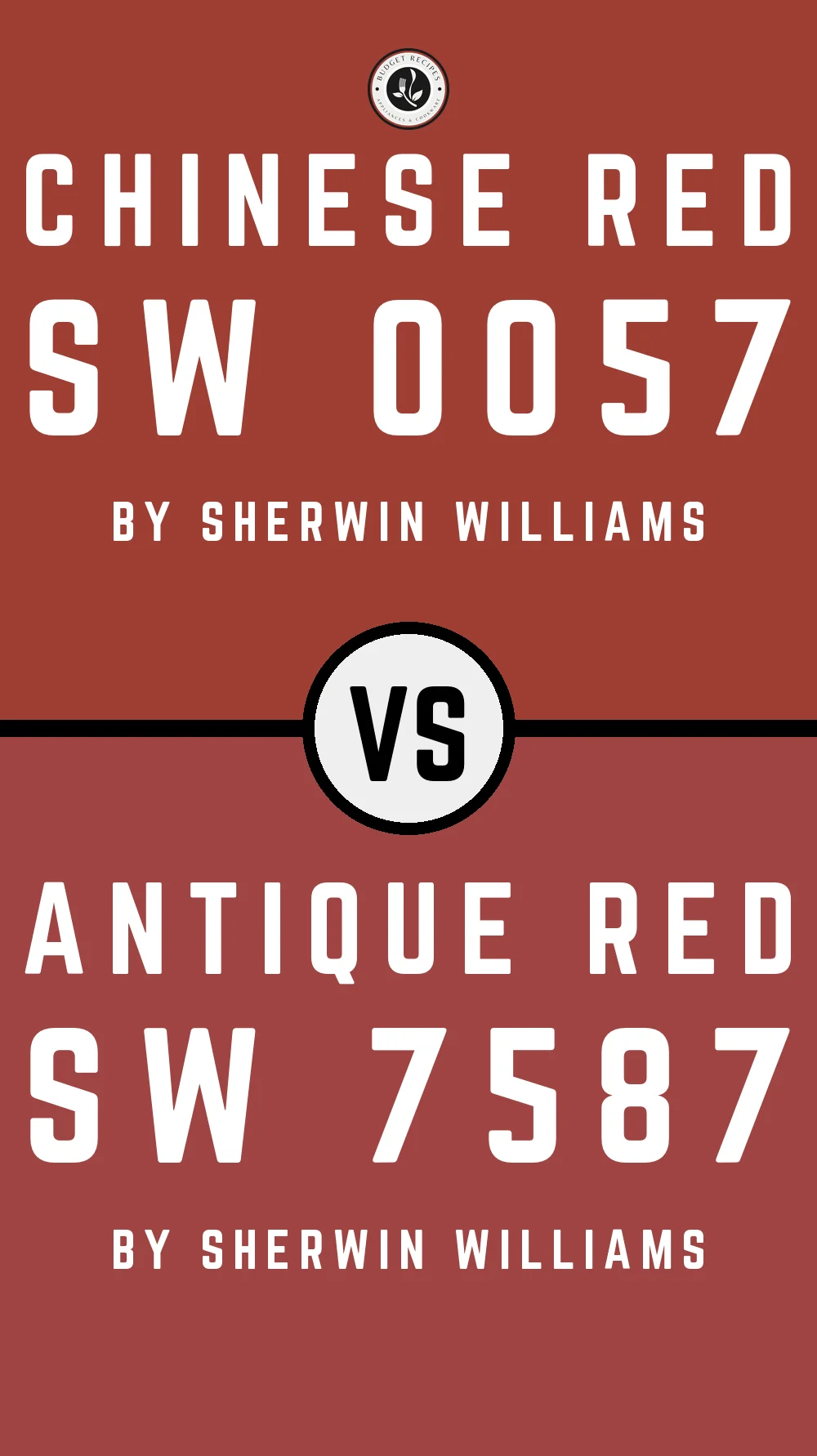 Chinese Red SW 0057 vs Antique Red SW 7587