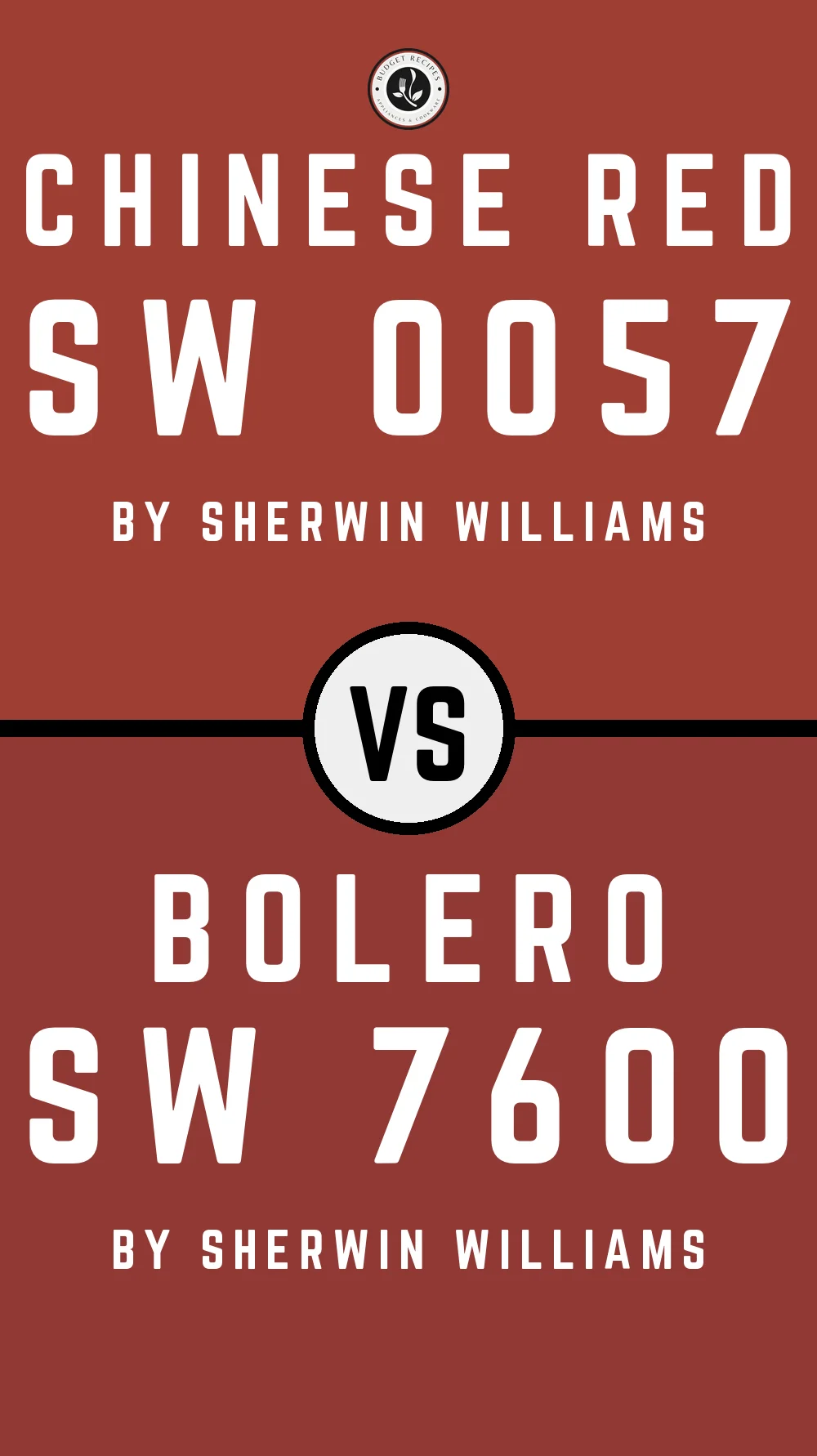 Chinese Red SW 0057 vs Bolero SW 7600