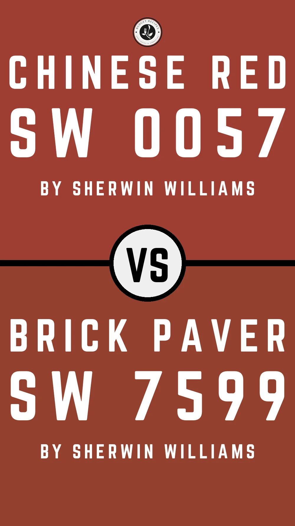 Chinese Red SW 0057 vs Brick Paver SW 7599