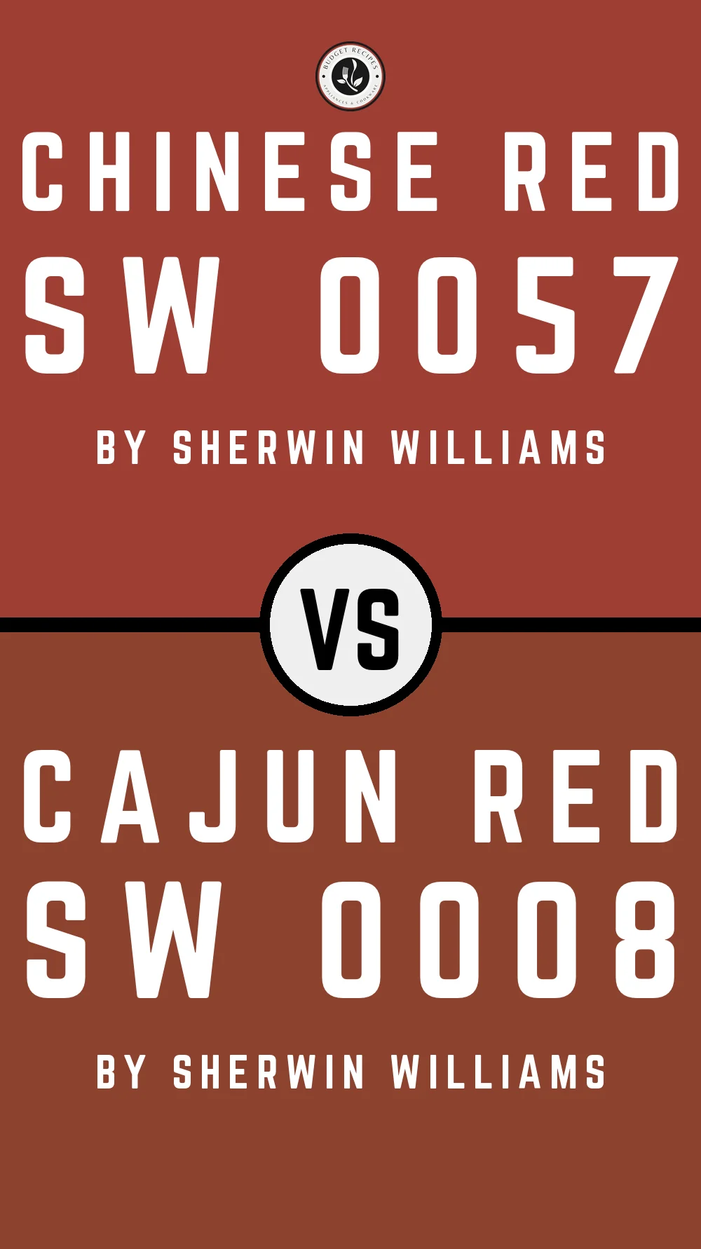 Chinese Red SW 0057 vs Cajun Red SW 0008