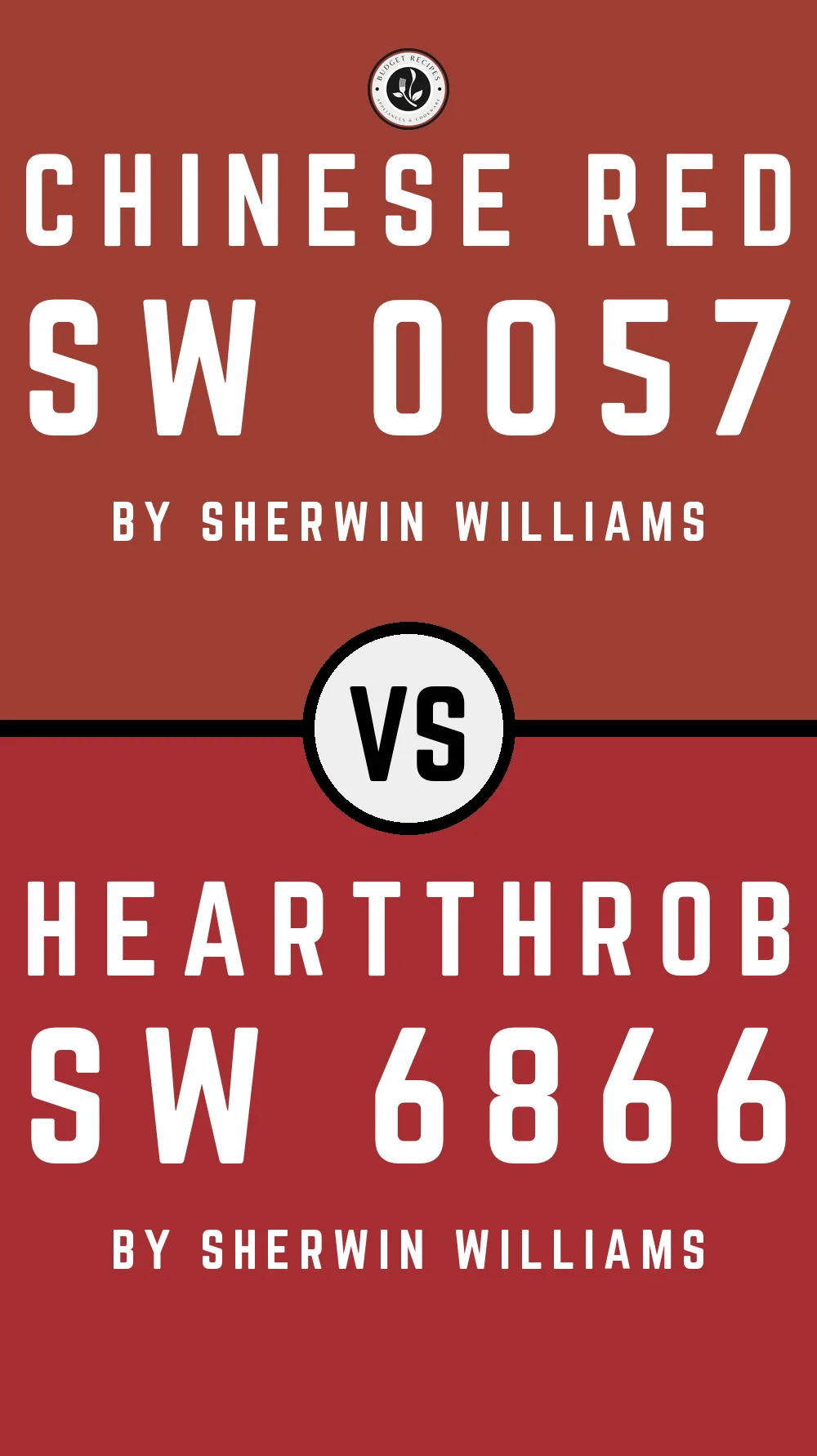 Chinese Red SW 0057 vs Heartthrob SW 6866