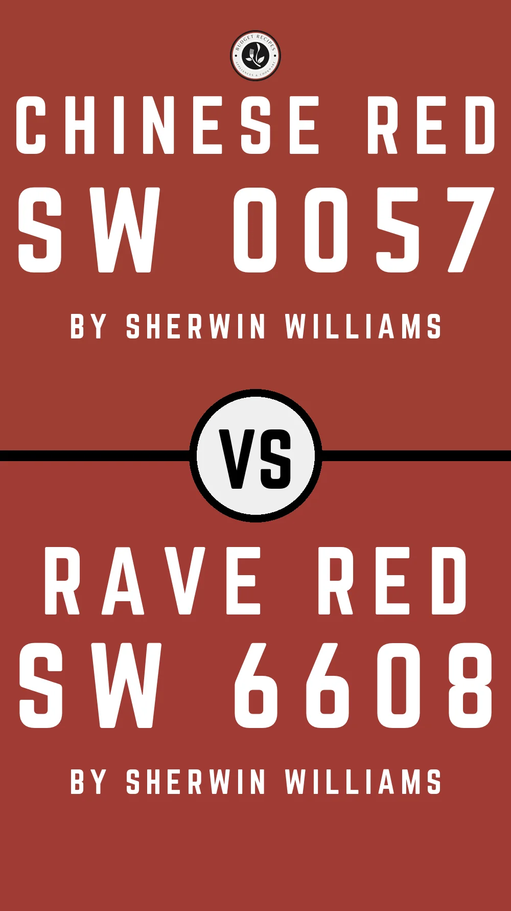 Chinese Red SW 0057 vs Rave Red SW 6608