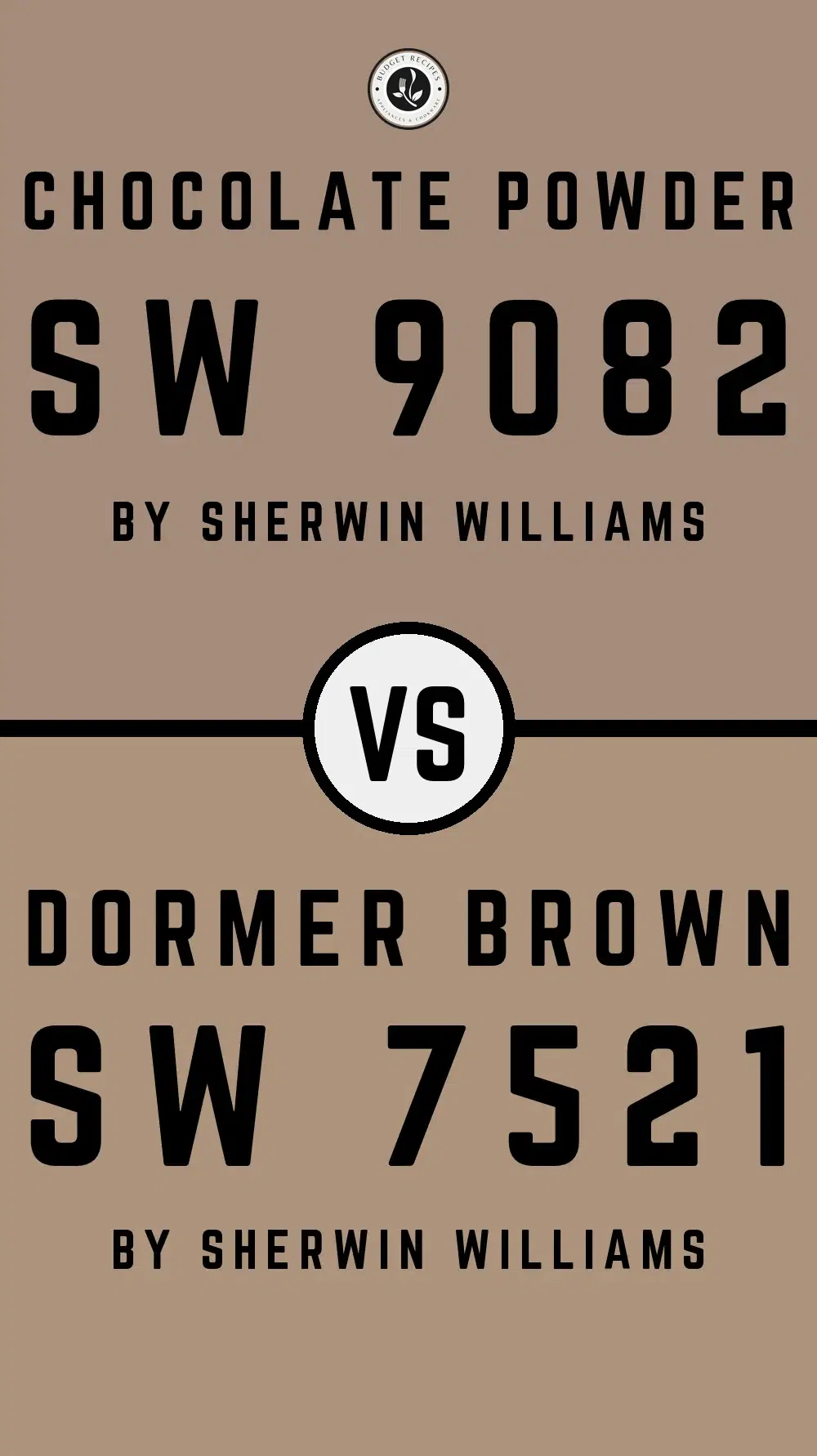Chocolate Powder SW 9082 vs Dormer Brown SW 7521