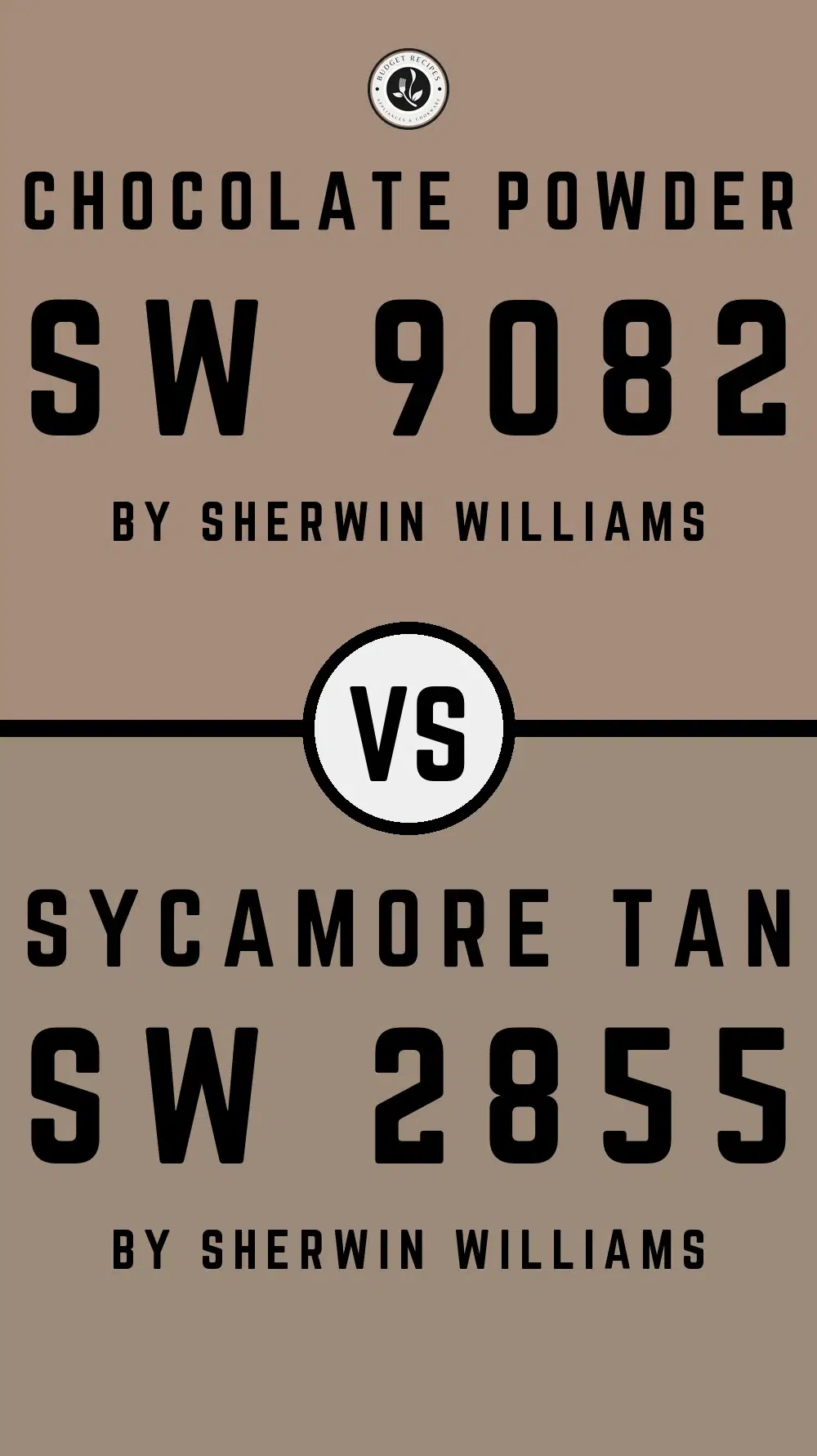 Chocolate Powder SW 9082 vs Sycamore Tan SW 2855