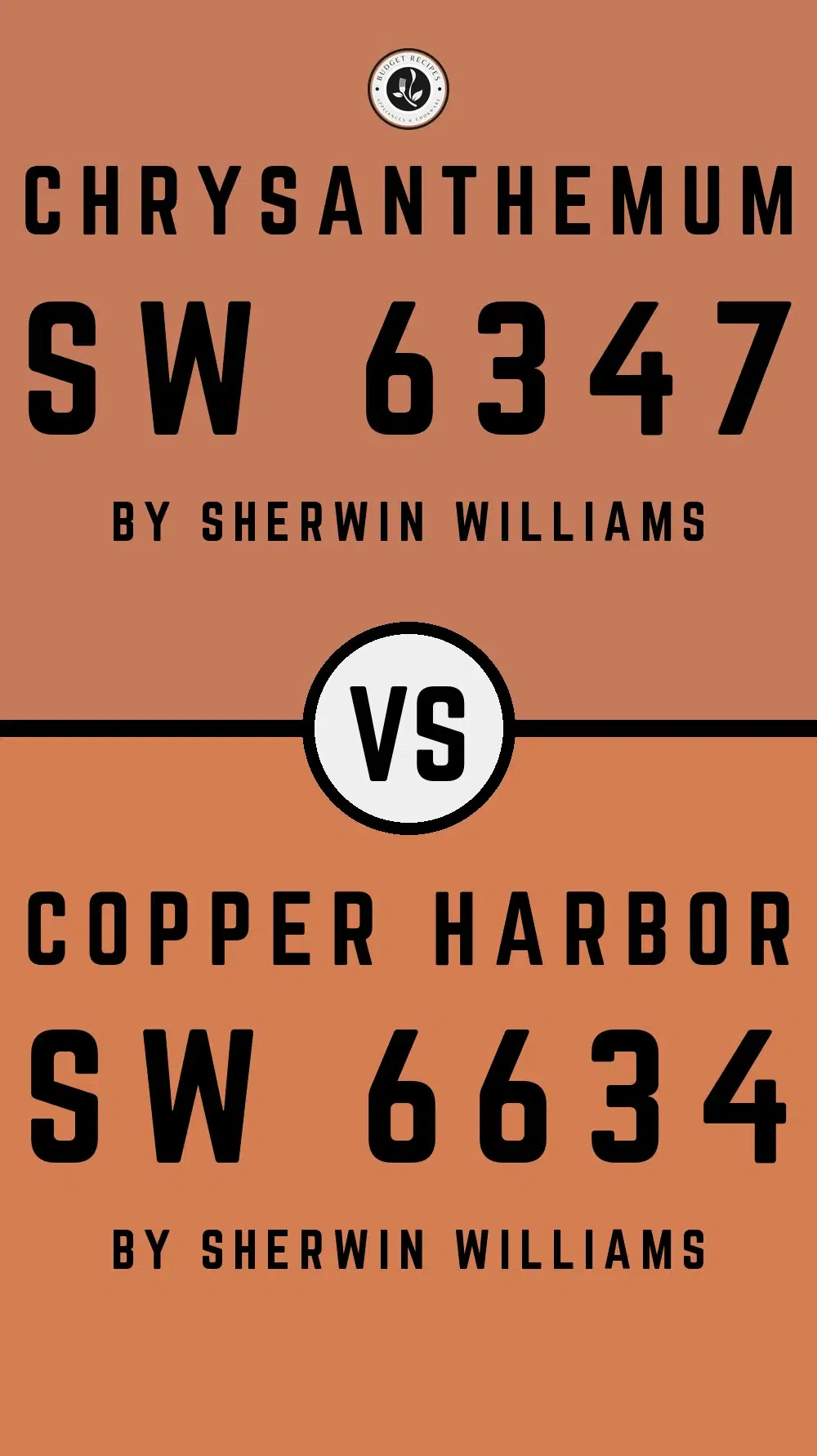 Chrysanthemum SW 6347 vs Copper Harbor SW 6634