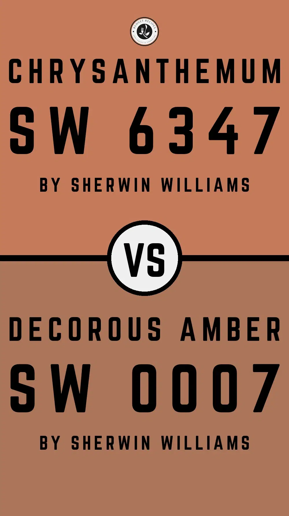 Chrysanthemum SW 6347 vs Decorous Amber SW 0007