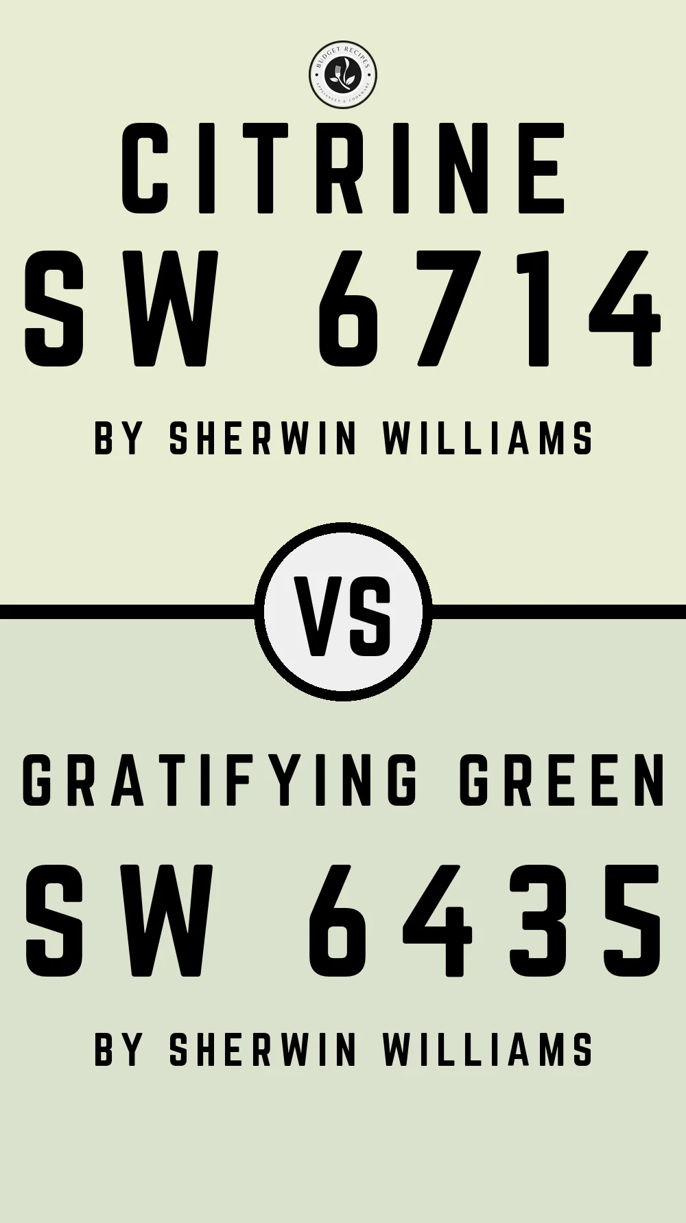 Citrine SW 6714 vs Gratifying Green SW 6435