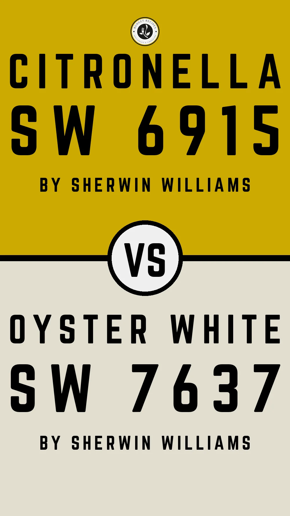 Citronella SW 6915 vs Oyster White SW 7637