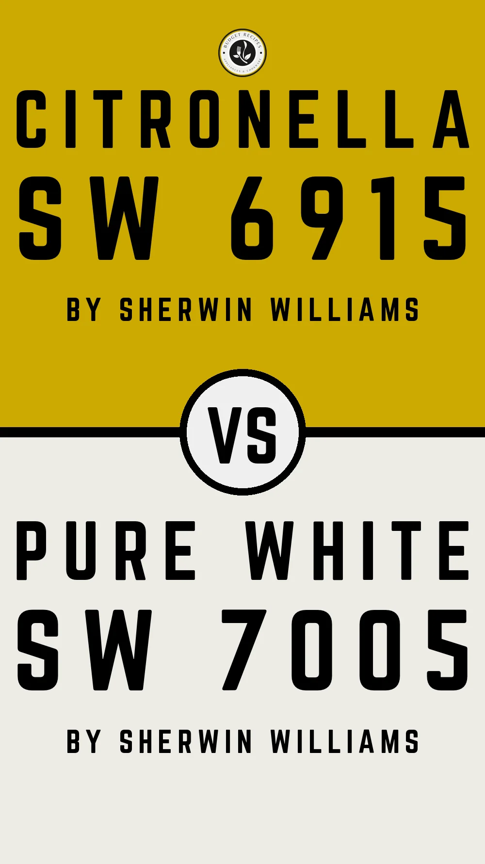 Citronella SW 6915 vs Pure White SW 7005