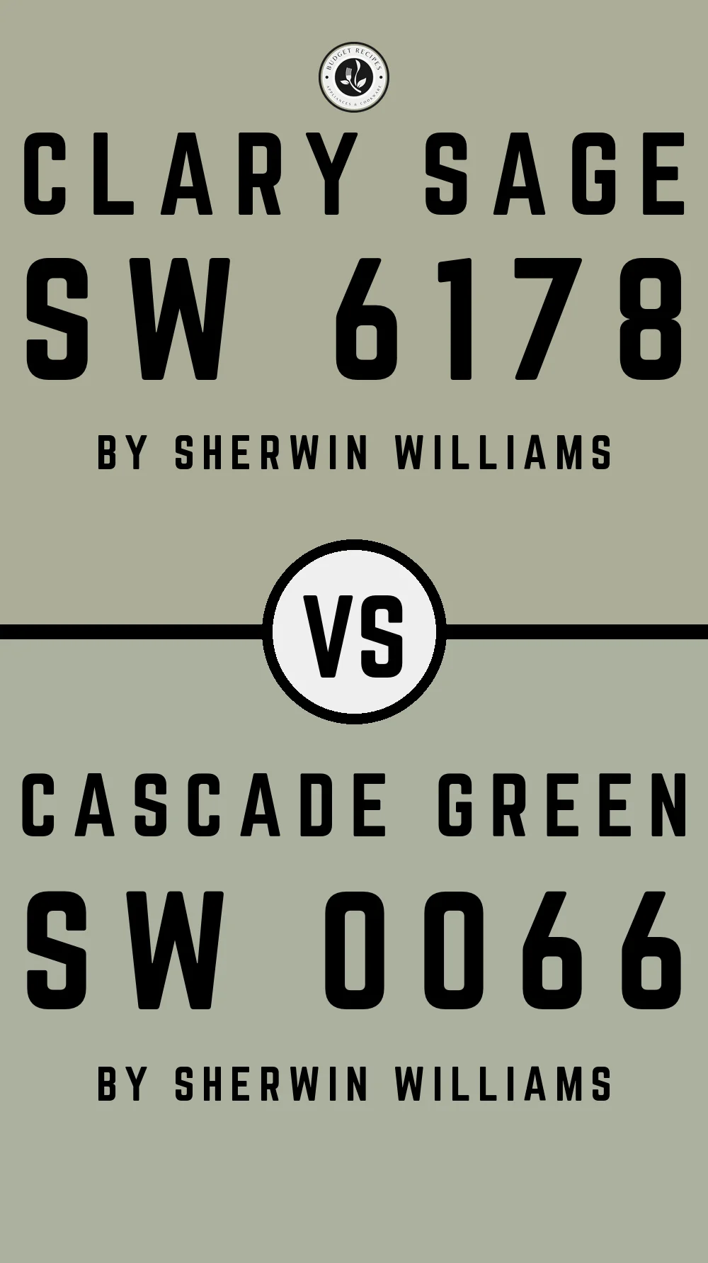 Clary Sage SW 6178 vs Cascade Green SW 0066