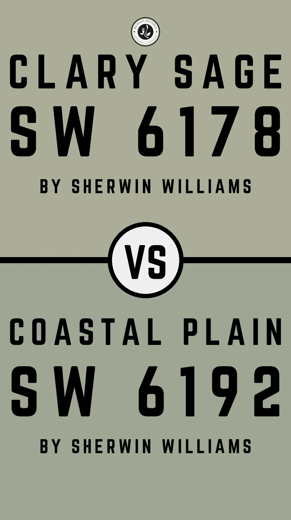 Clary Sage SW 6178 vs Coastal Plain SW 6192