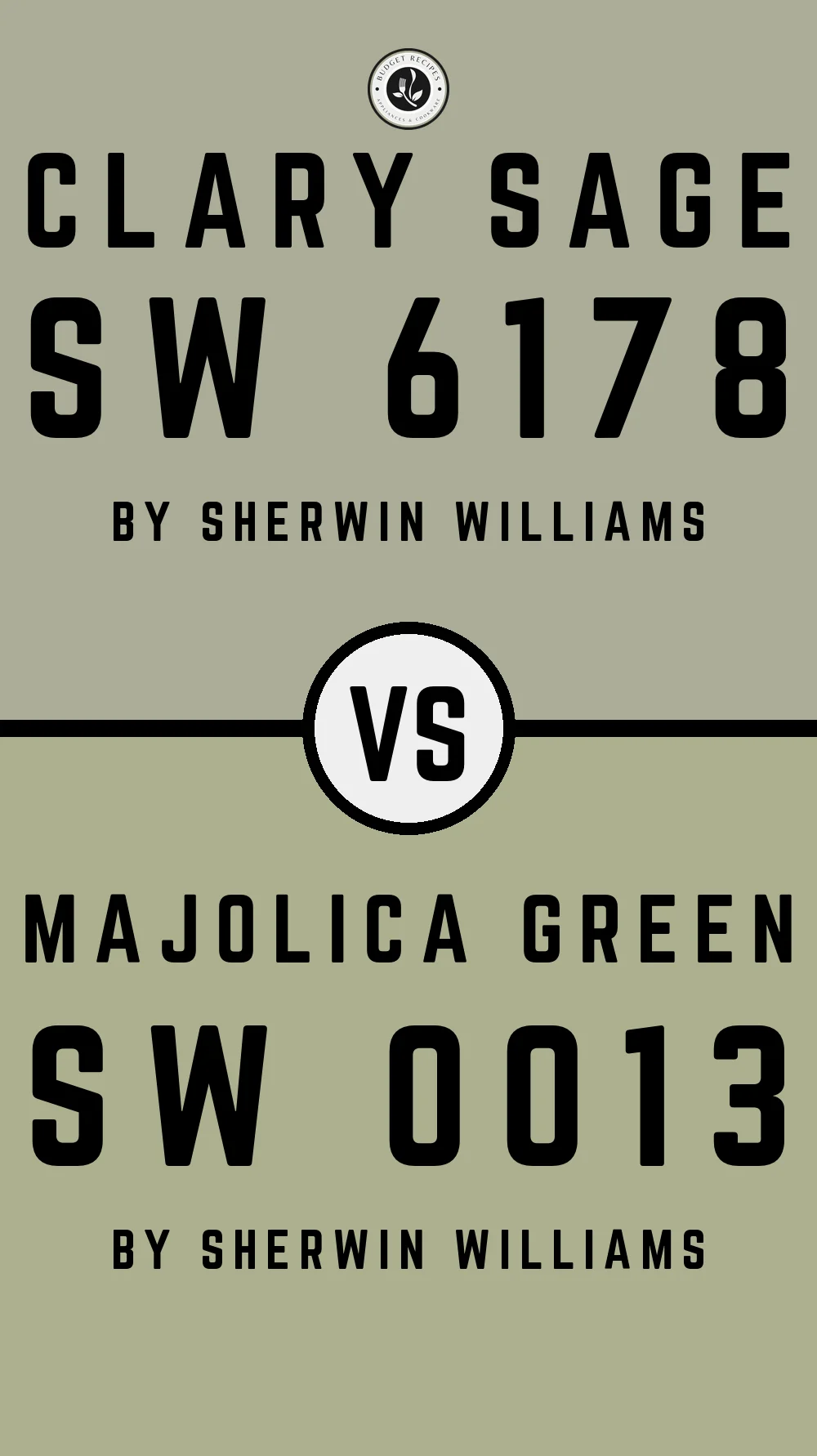 Clary Sage SW 6178 vs Majolica Green SW 0013