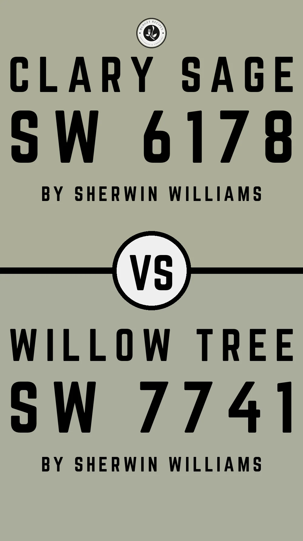 Clary Sage SW 6178 vs Willow Tree SW 7741