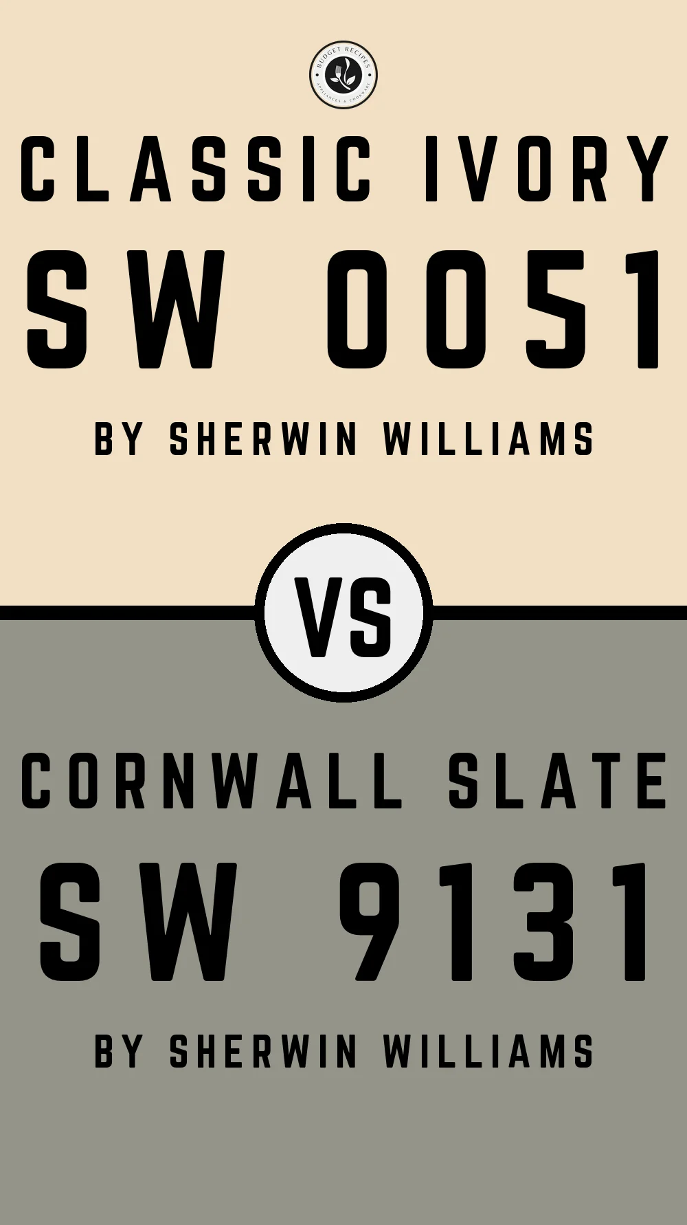 Classic Ivory SW 0051 vs Cornwall Slate SW 9131