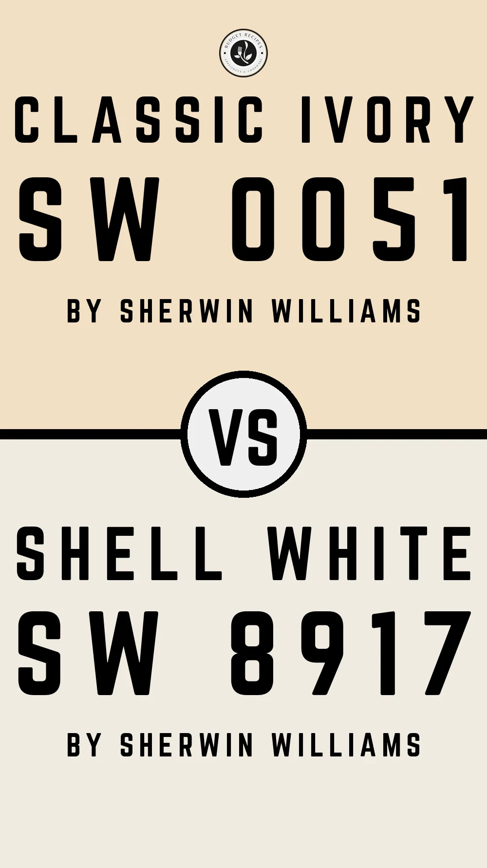 Classic Ivory SW 0051 vs Shell White SW 8917