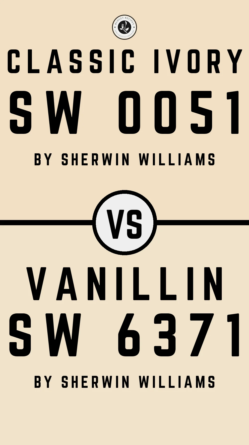 Classic Ivory SW 0051 vs Vanillin SW 6371