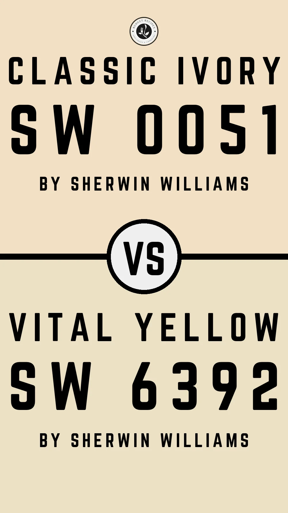 Classic Ivory SW 0051 vs Vital Yellow SW 6392