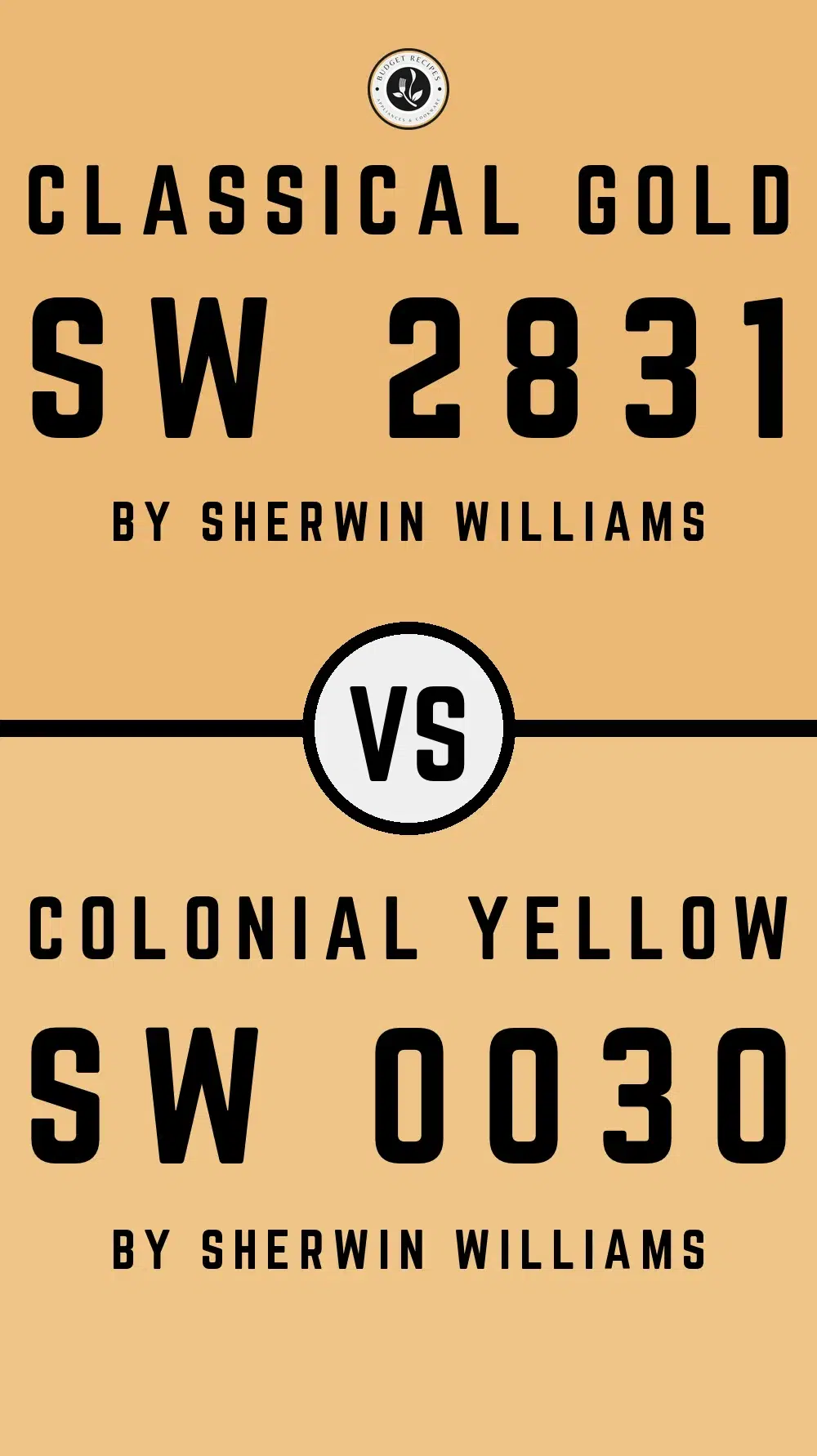 Classical Gold SW 2831 vs Colonial Yellow SW 0030