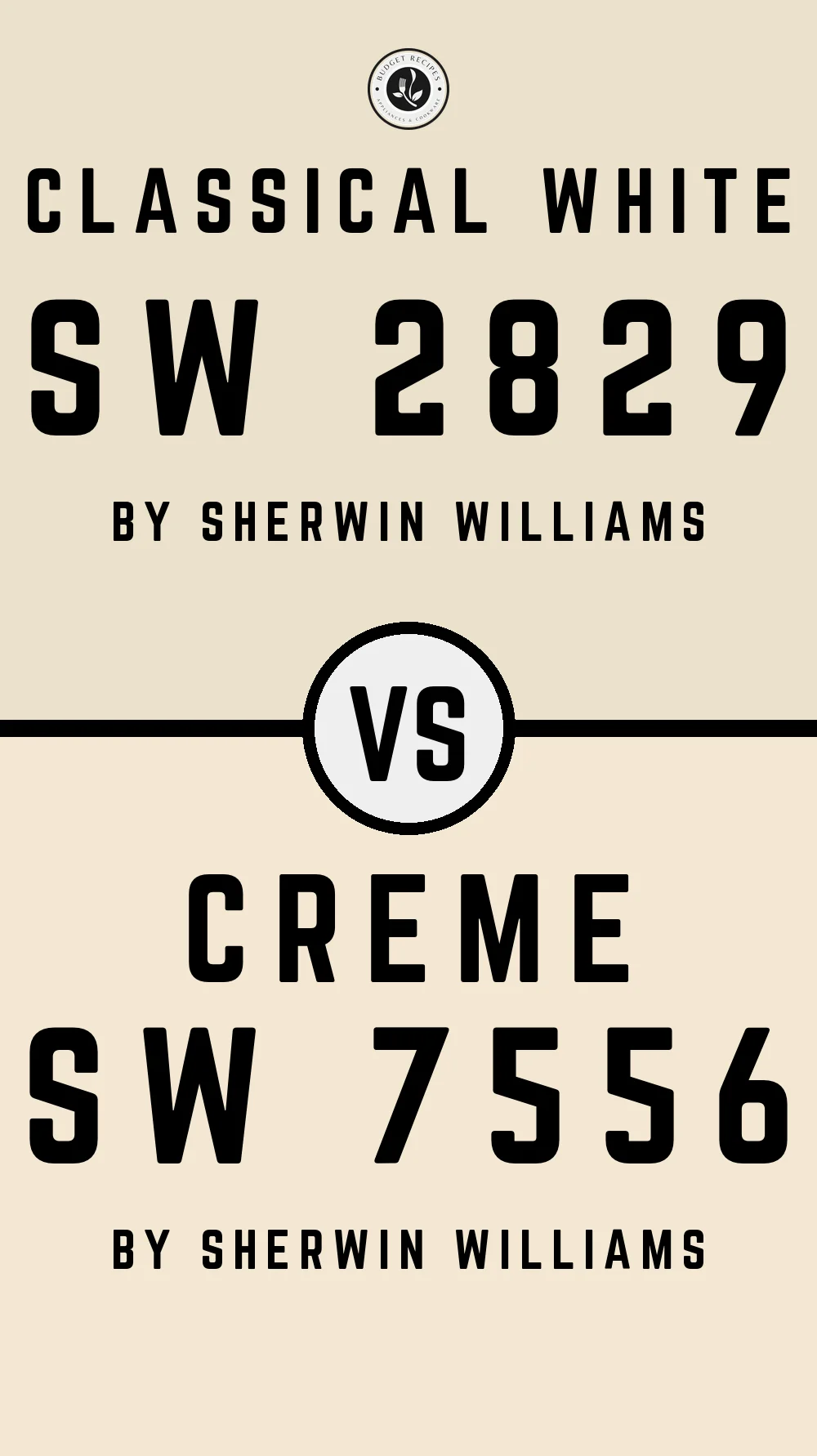 Classical White SW 2829 vs Creme SW 7556