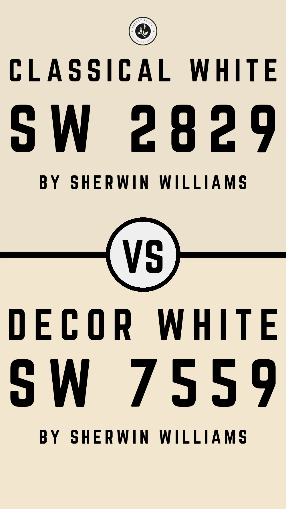 Classical White SW 2829 vs Decor White SW 7559