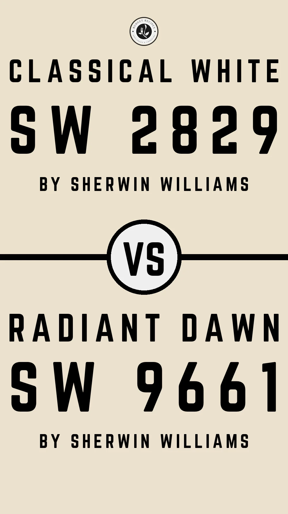 Classical White SW 2829 vs Radiant Dawn SW 9661