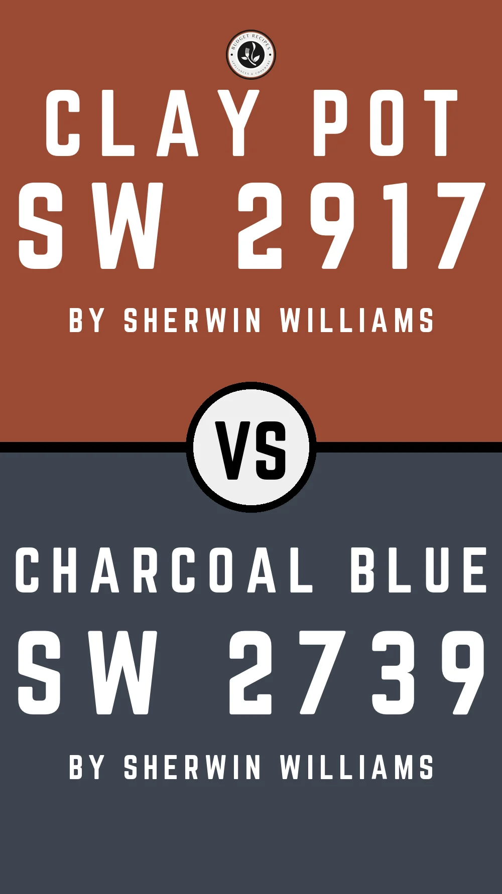 Clay Pot SW 2917 vs Charcoal Blue SW 2739