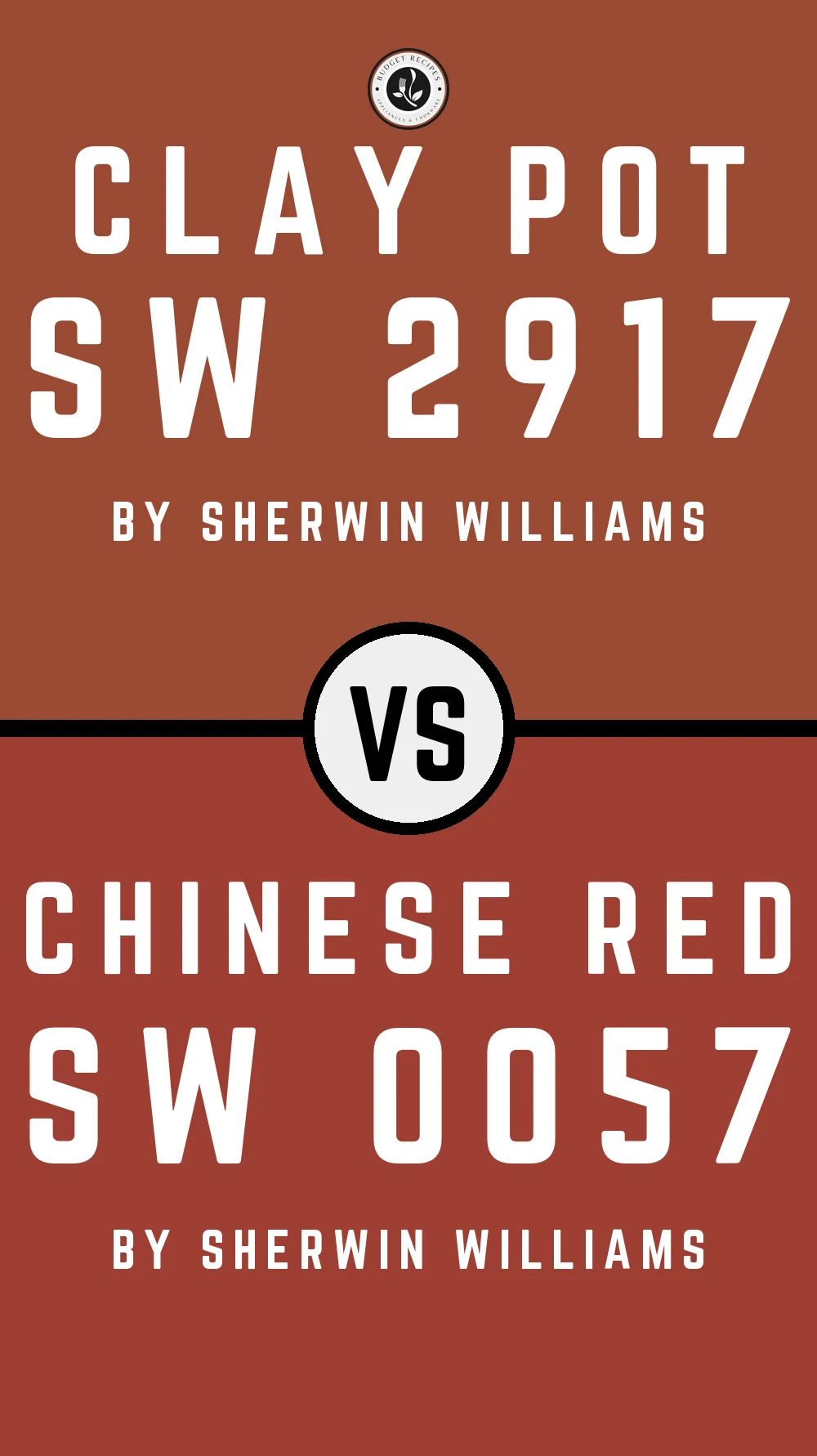 Clay Pot SW 2917 vs Chinese Red SW 0057