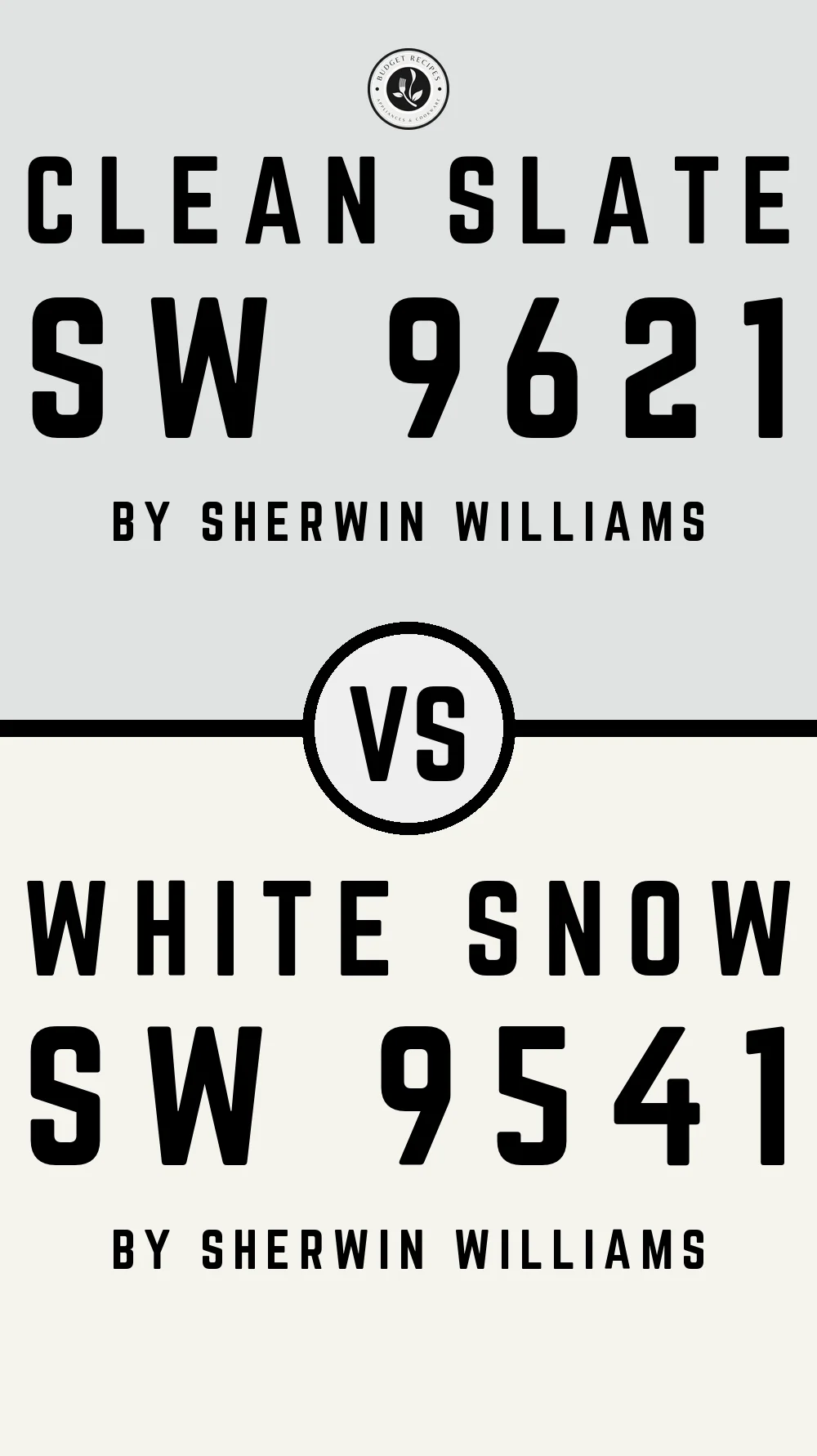 Clean Slate SW 9621 vs White Snow SW 9541
