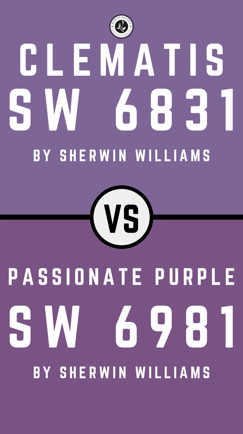 Clematis SW 6831 vs Passionate Purple SW 6981