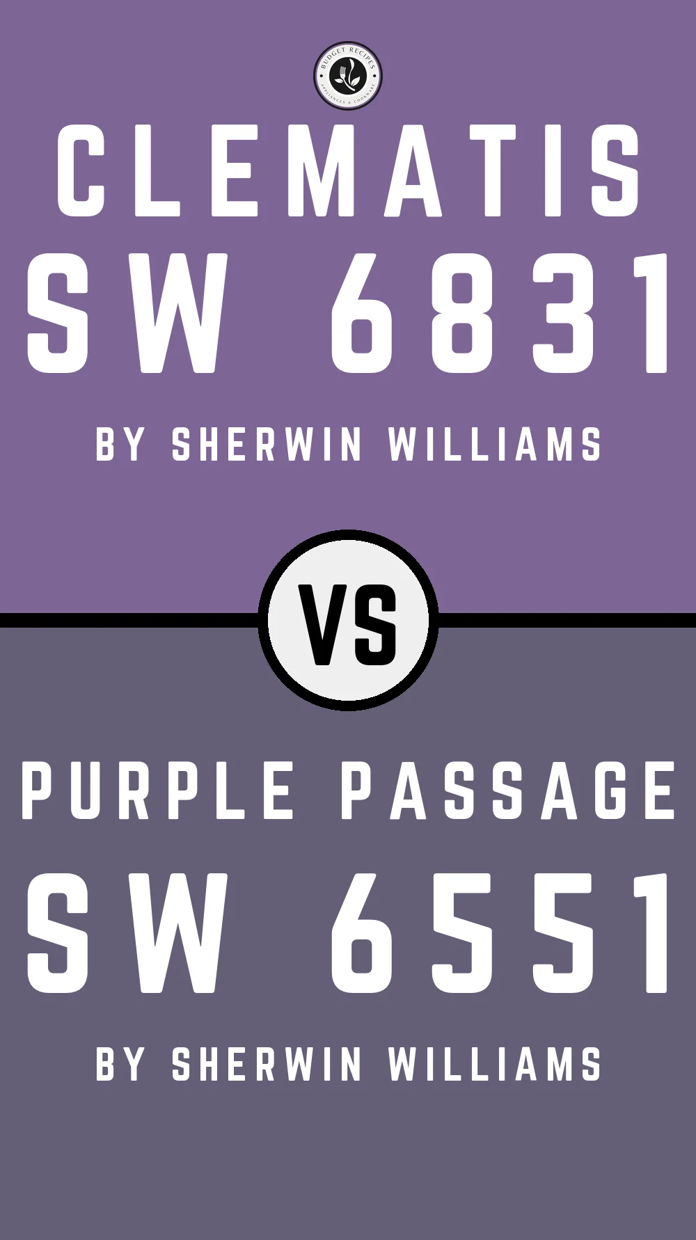 Clematis SW 6831 vs Purple Passage SW 6551