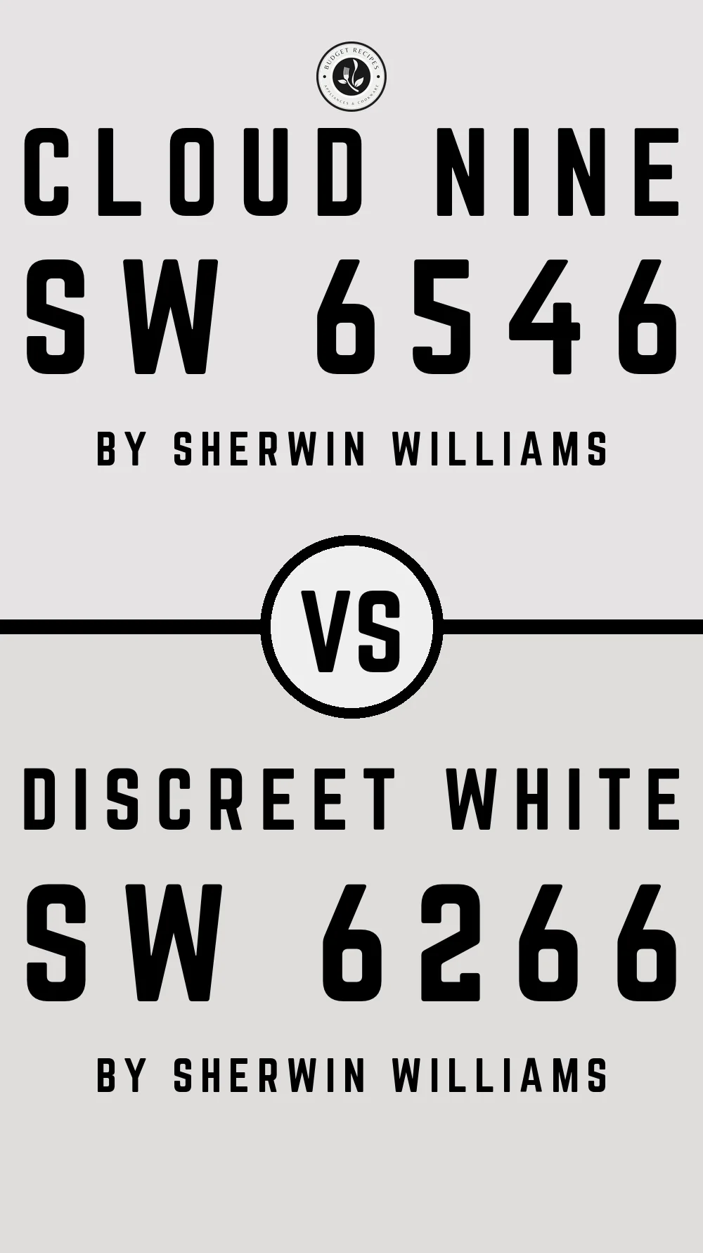 Cloud Nine SW 6546 vs Discreet White SW 6266