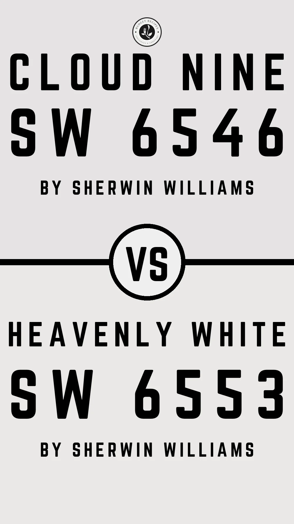 Cloud Nine SW 6546 vs Heavenly White SW 6553