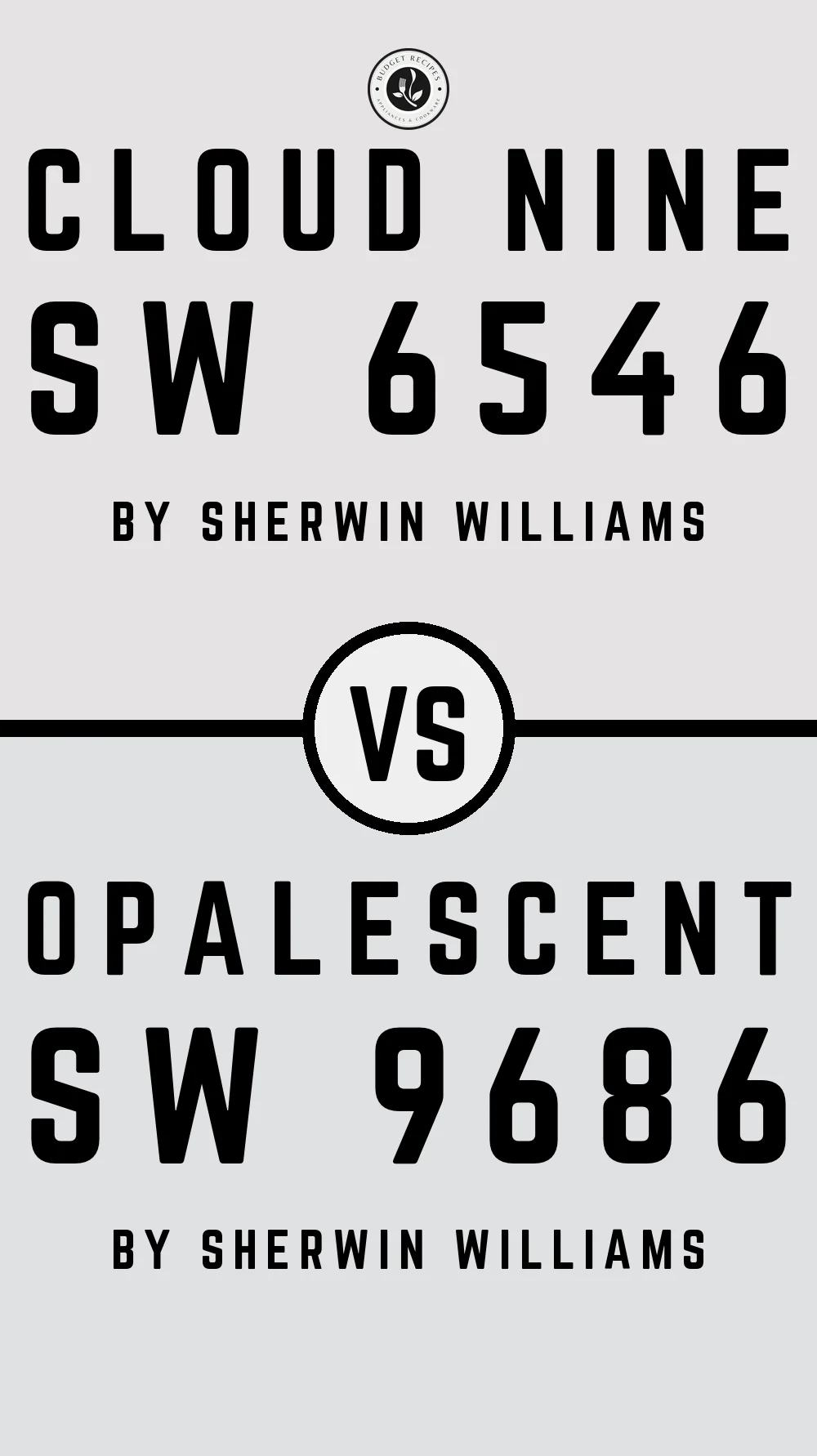 Cloud Nine SW 6546 vs Opalescent SW 9686